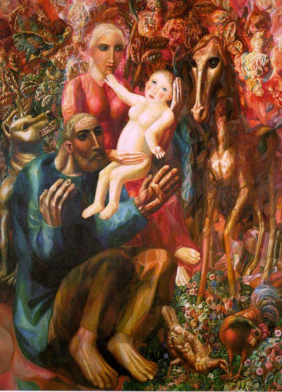 Pavel Filonov Peasant Family Sweden oil painting art